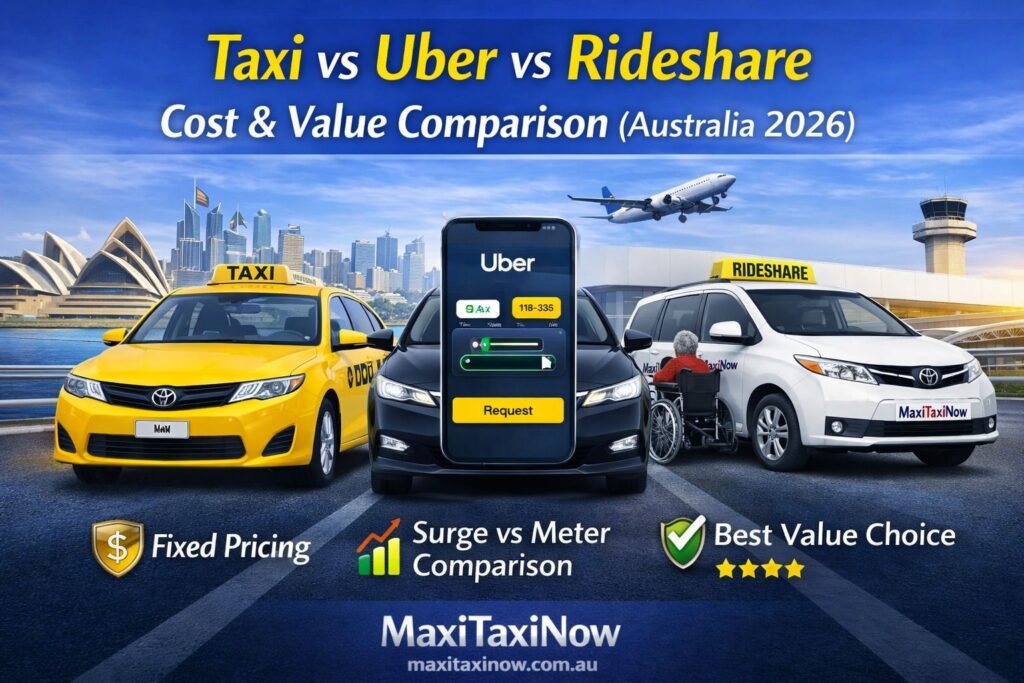 Taxi Vs Rideshare Taxi vs Uber Australia (2026): Pricing & Cost Comparison
